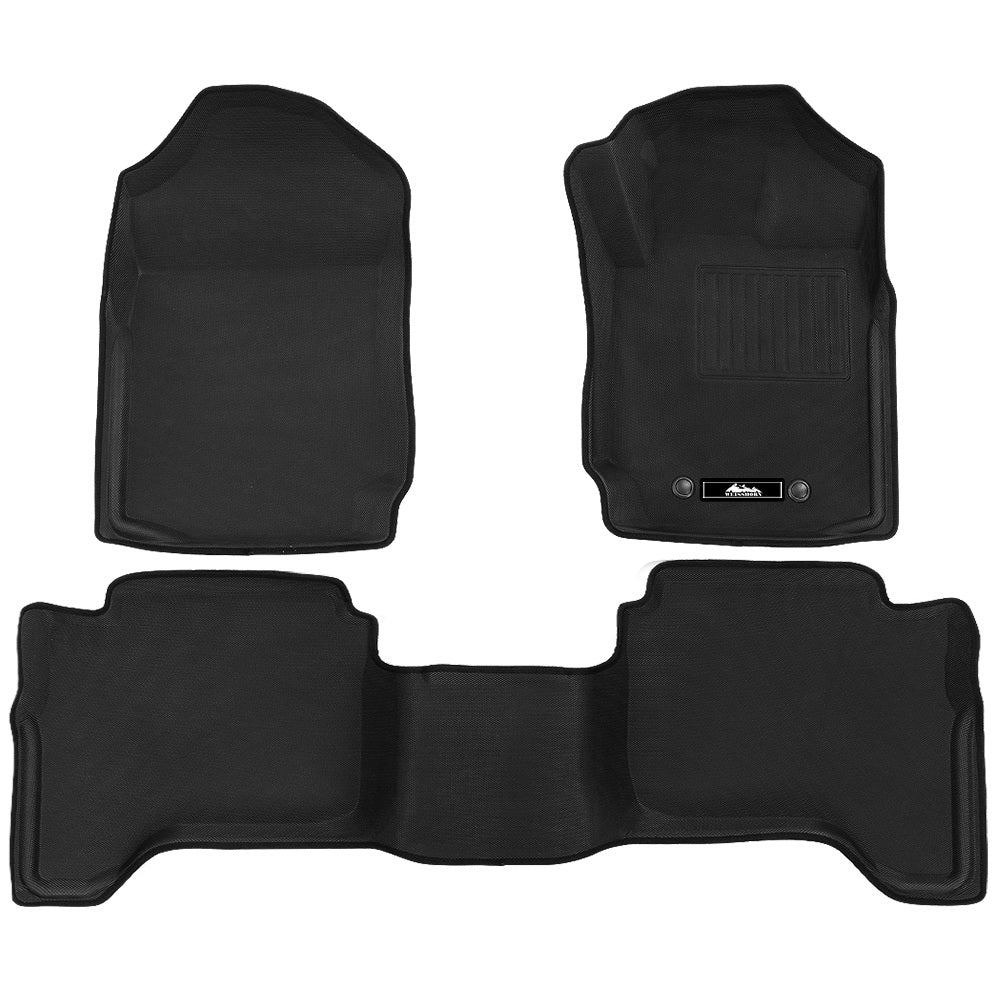 Weisshorn Car Floor Mats Rubber Fits Ford Ranger PX PX2 PX3 Dual Cab 2011-2022 3D-0