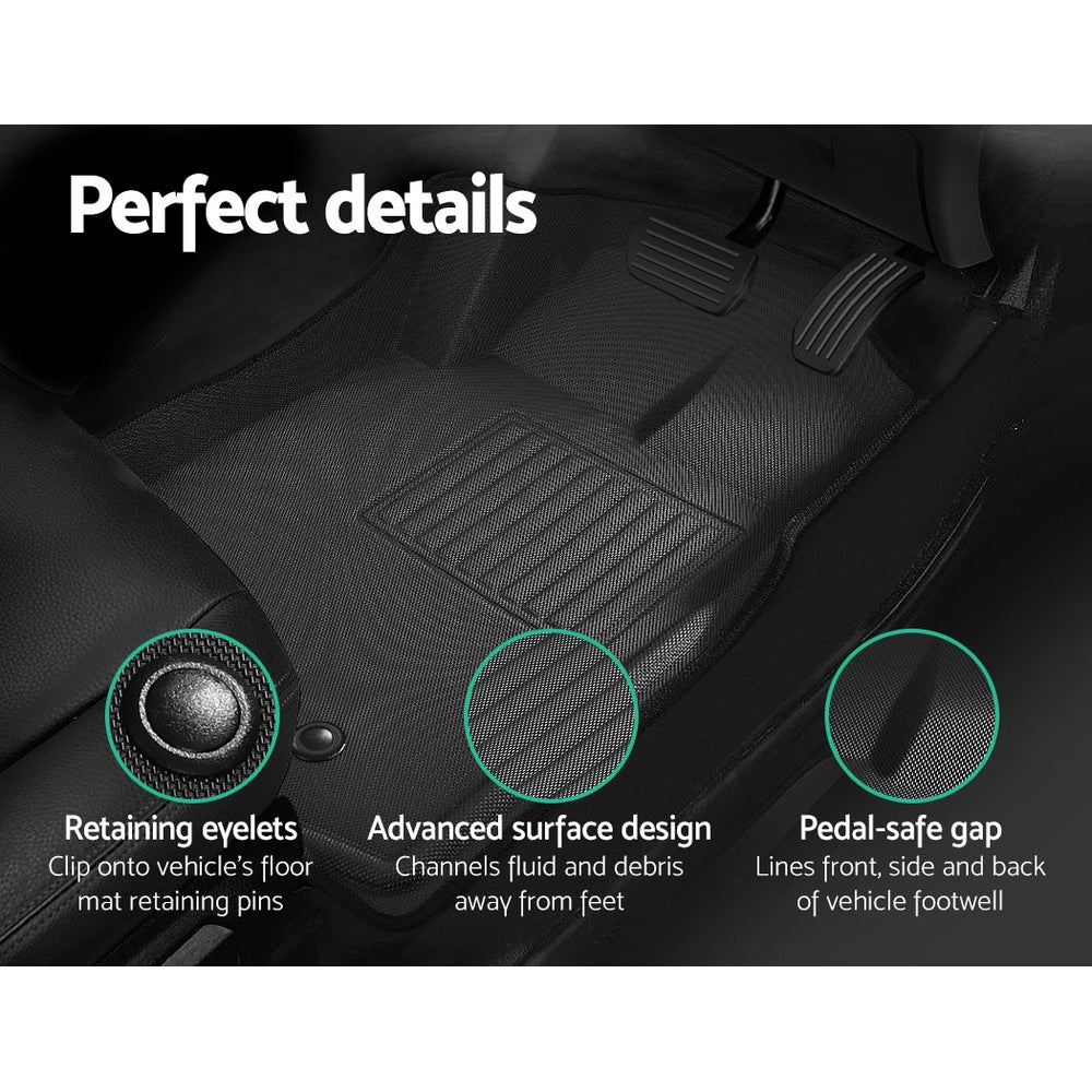 Weisshorn Car Floor Mats Rubber Fits Ford Ranger PX PX2 PX3 Dual Cab 2011-2022 3D-4