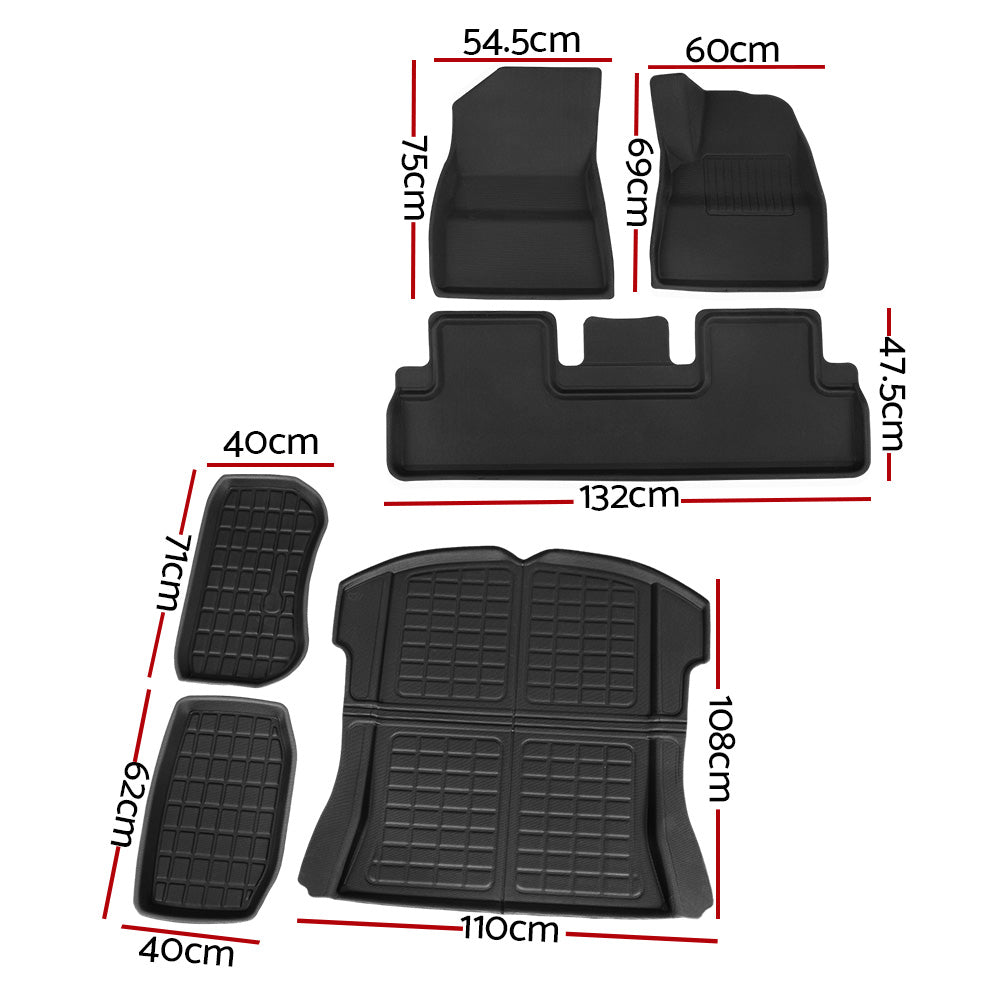 Weisshorn Car Rubber Floor Mats for Tesla Model 3 Trunk Toolbox Cargo Mat Carpet-1