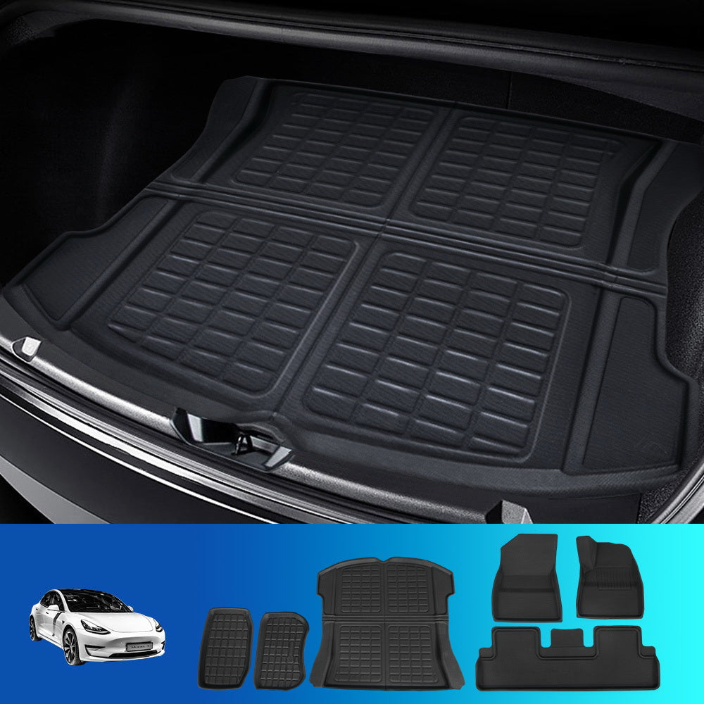 Weisshorn Car Rubber Floor Mats for Tesla Model 3 Trunk Toolbox Cargo Mat Carpet-6