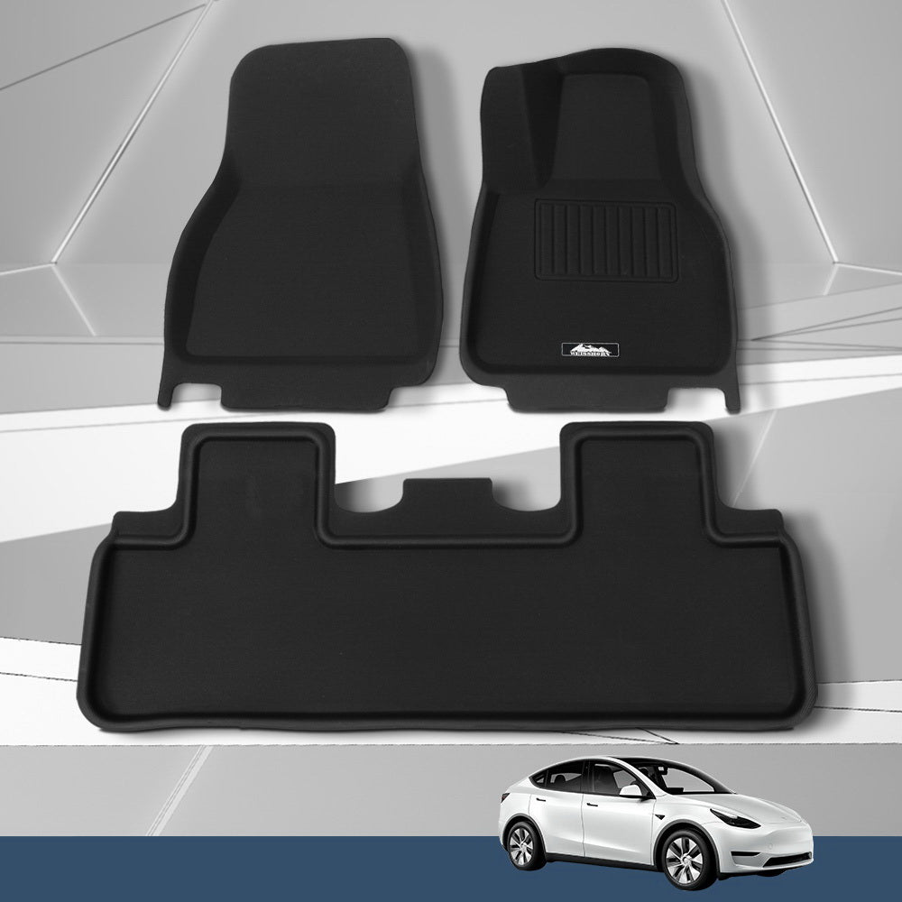 Weisshorn Tesla Model Y Rubber Mats Carpets Front Rear Set RHD 21-24-6