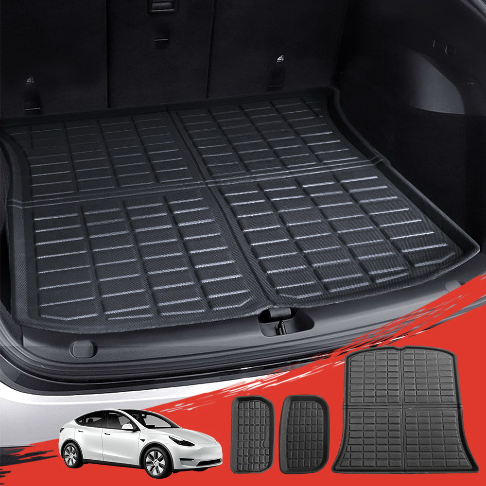 Tesla Model Y 2021-2024 Rear Well Front Cargo Trunk Toolbox Boot Liner Floor Mat-6