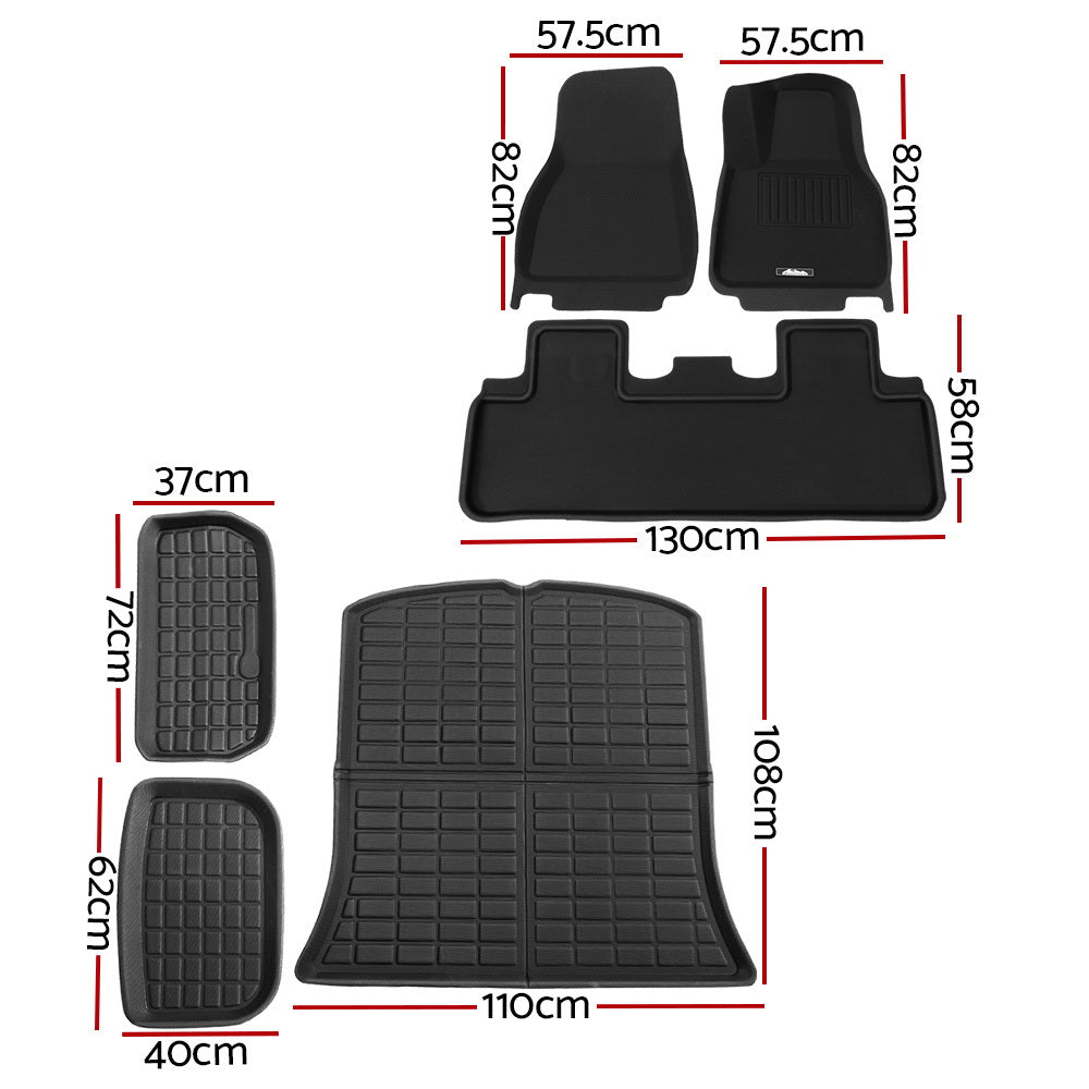 Weisshorn Car Rubber Floor Trunk Toolbox Cargo Mats for Tesla Model Y 2021-2023-1