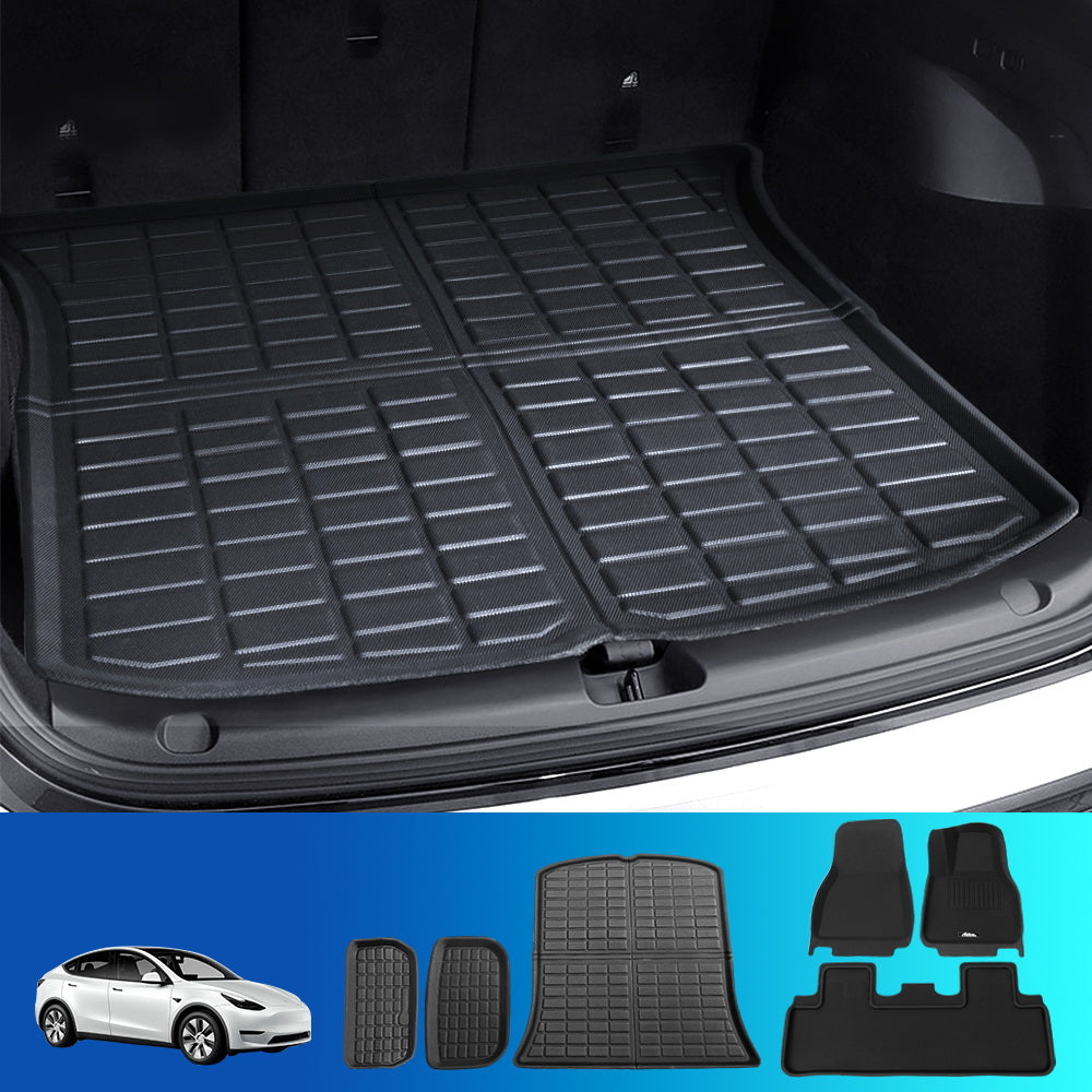 Weisshorn Car Rubber Floor Trunk Toolbox Cargo Mats for Tesla Model Y 2021-2023-6