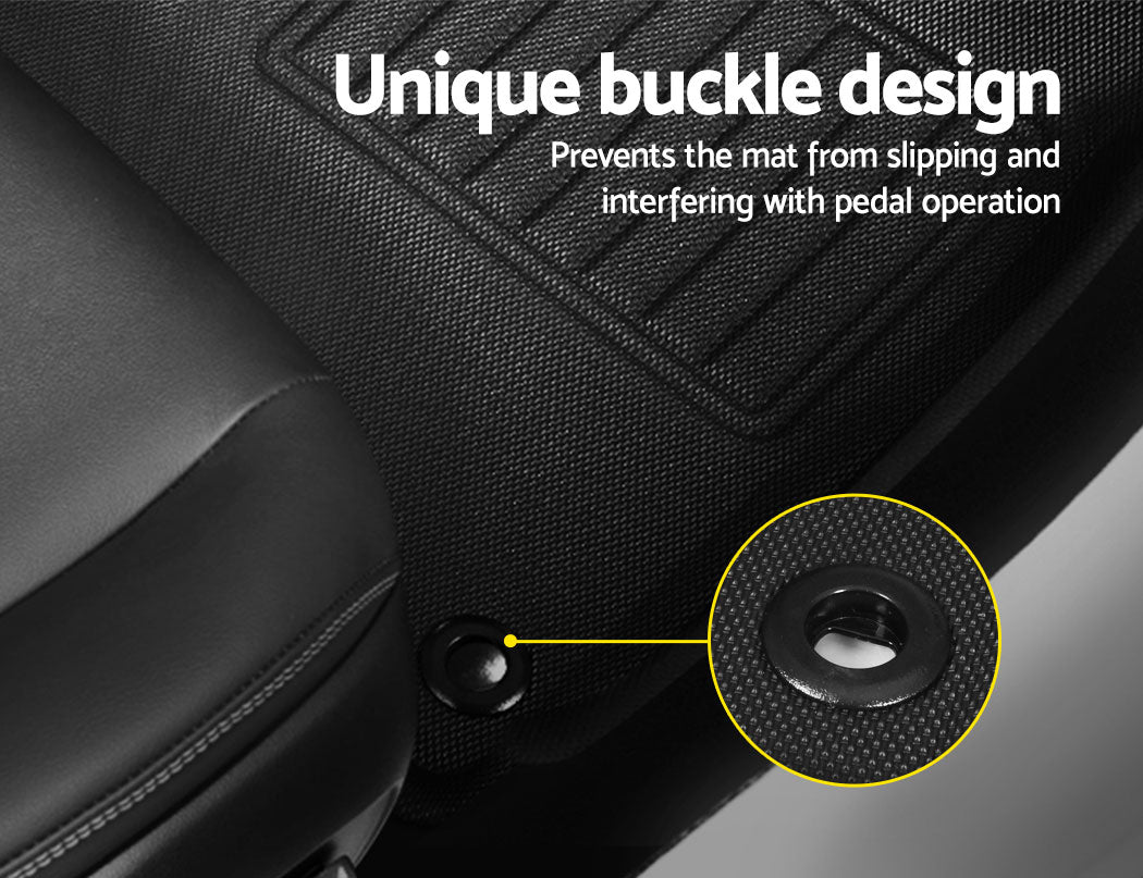 Weisshorn Car Rubber Floor Mats Compatible For Toyota Hilux Dual Cab 2015-2022-4