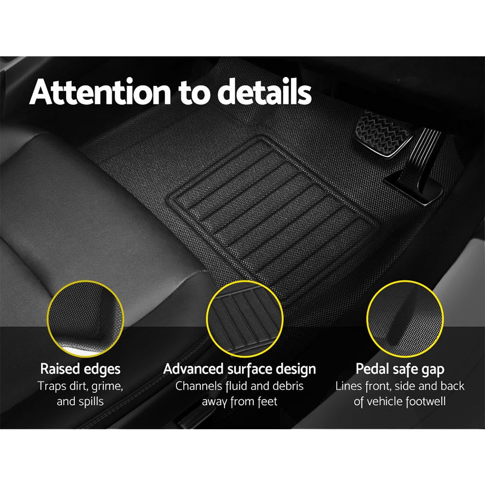Weisshorn Car Rubber Floor Mats Compatible For Toyota Hilux Dual Cab 2015-2022-5