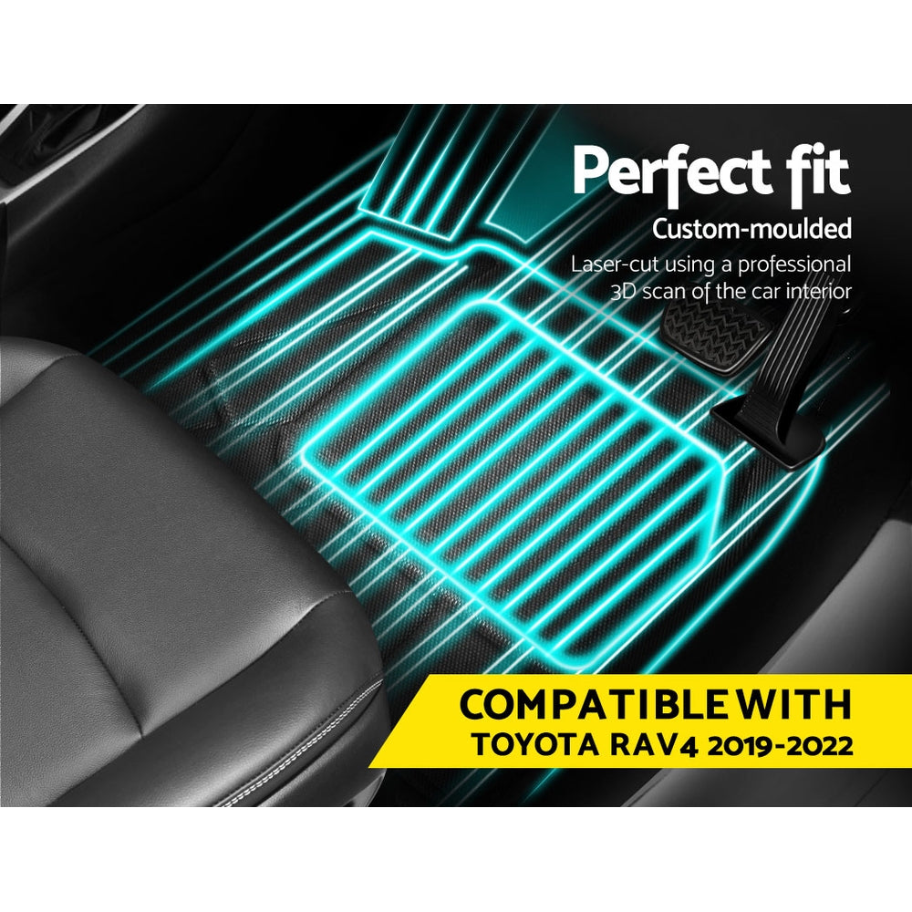 Weisshorn Car Rubber Floor Mats Front And Rear Compatible For Toyota RAV4 2019-2022-2