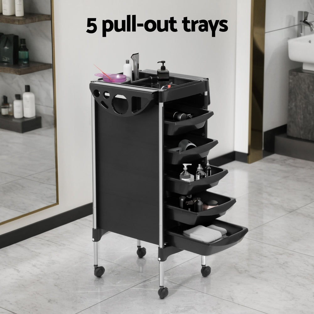 Embellir Salon Trolley Cart Spa Beauty Rolling Tray Hairdressing Storage 6 Tiers-4