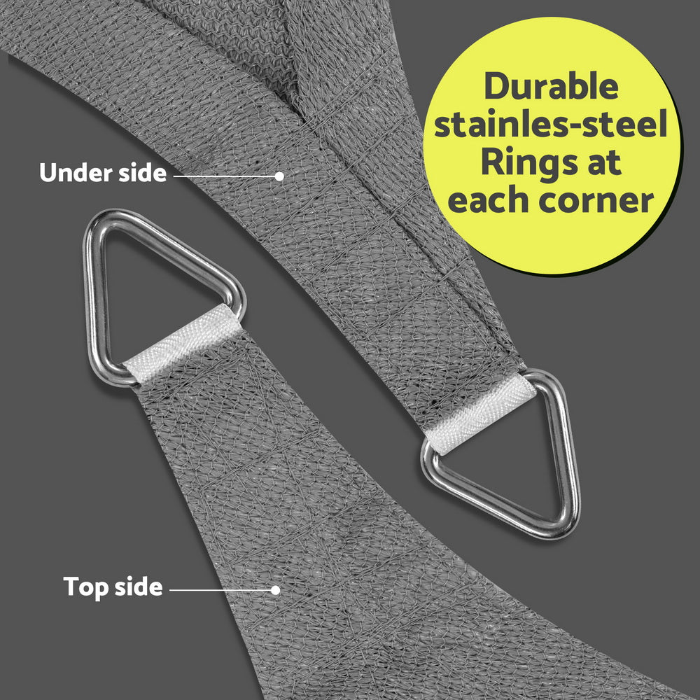 Instahut Sun Shade Sail Shadecloth Canopy Rectangle 280gsm 4x6m-5