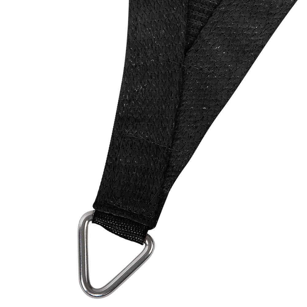 Instahut Shade Sail 5x5x5m Triangle 280GSM 98% Black Shade Cloth-2