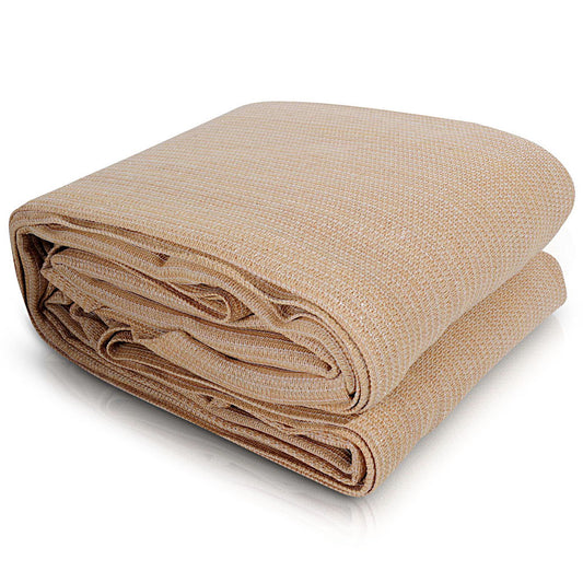 Instahut Shade Sail 2x4m Rectangle 185GSM 95% Sand Shade Cloth-0