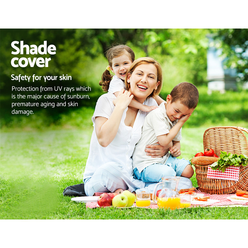 Instahut Shade Sail 5x5x5m Rectangle 185GSM 95% Sand Shade Cloth-5