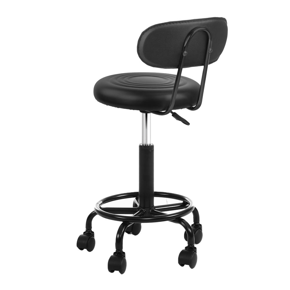 Artiss Salon Stool Swivel Chair Backrest-2