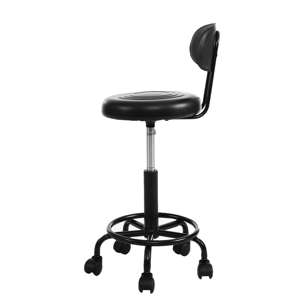 Artiss Salon Stool Swivel Chair Backrest-3