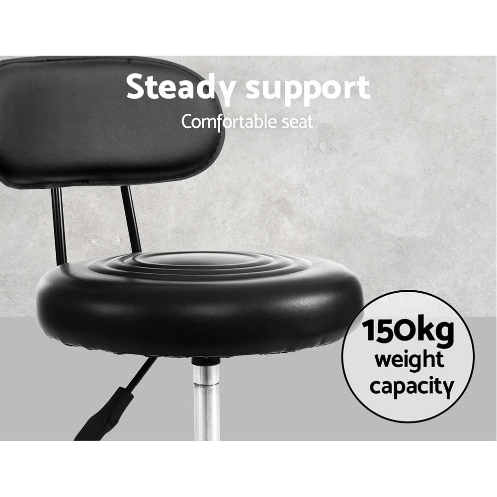 Artiss Salon Stool Swivel Chair Backrest-5