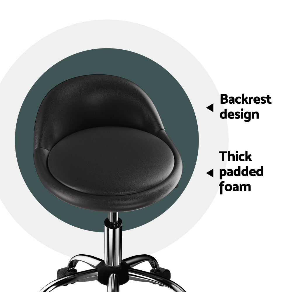 Artiss Salon Stool Swivel Chair Backrest Chairs-4