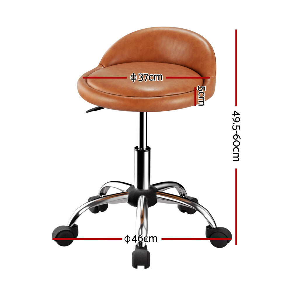 Artiss Salon Stool Swivel Chair Backrest Chairs-1