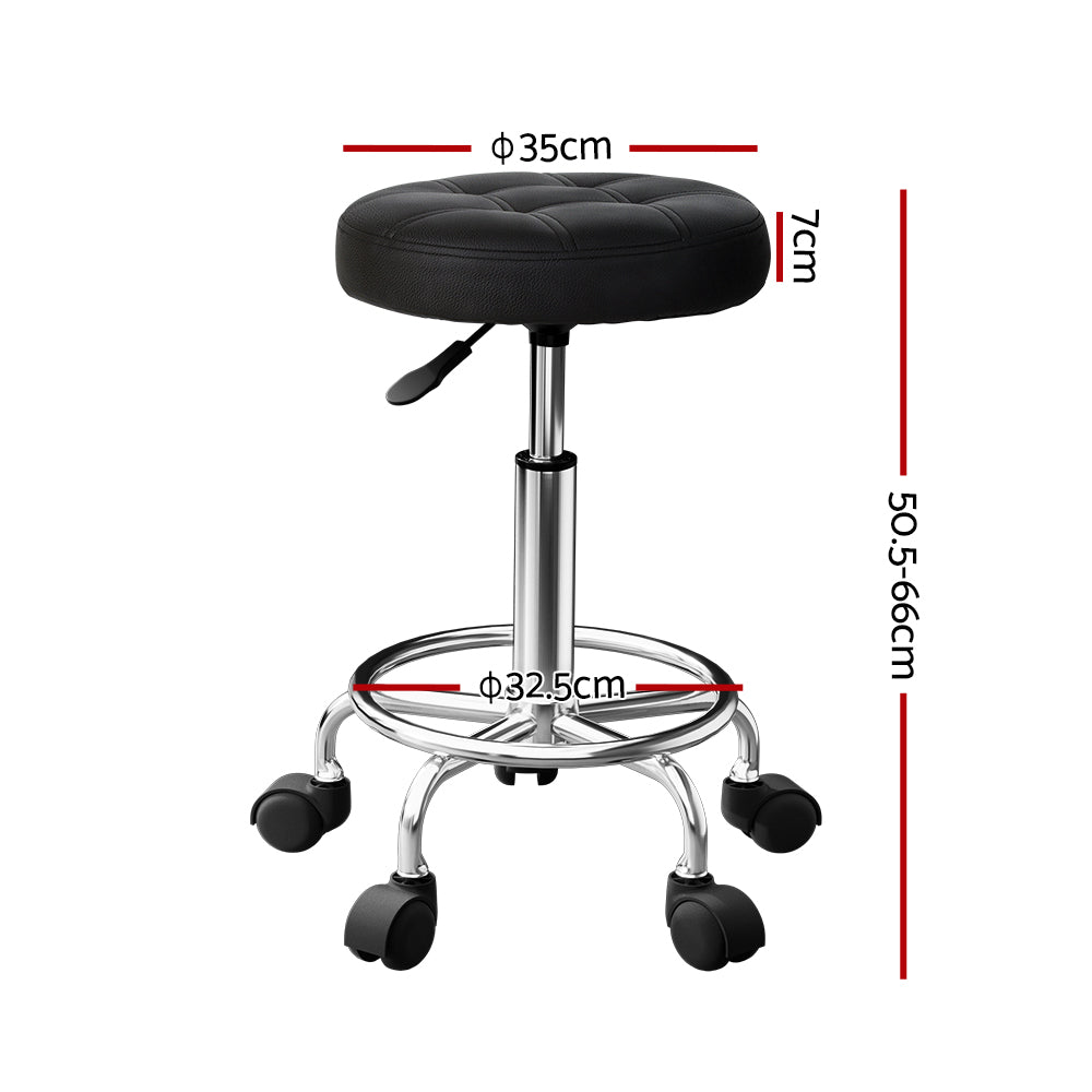 Artiss Salon Stool Round Swivel Chairs-1