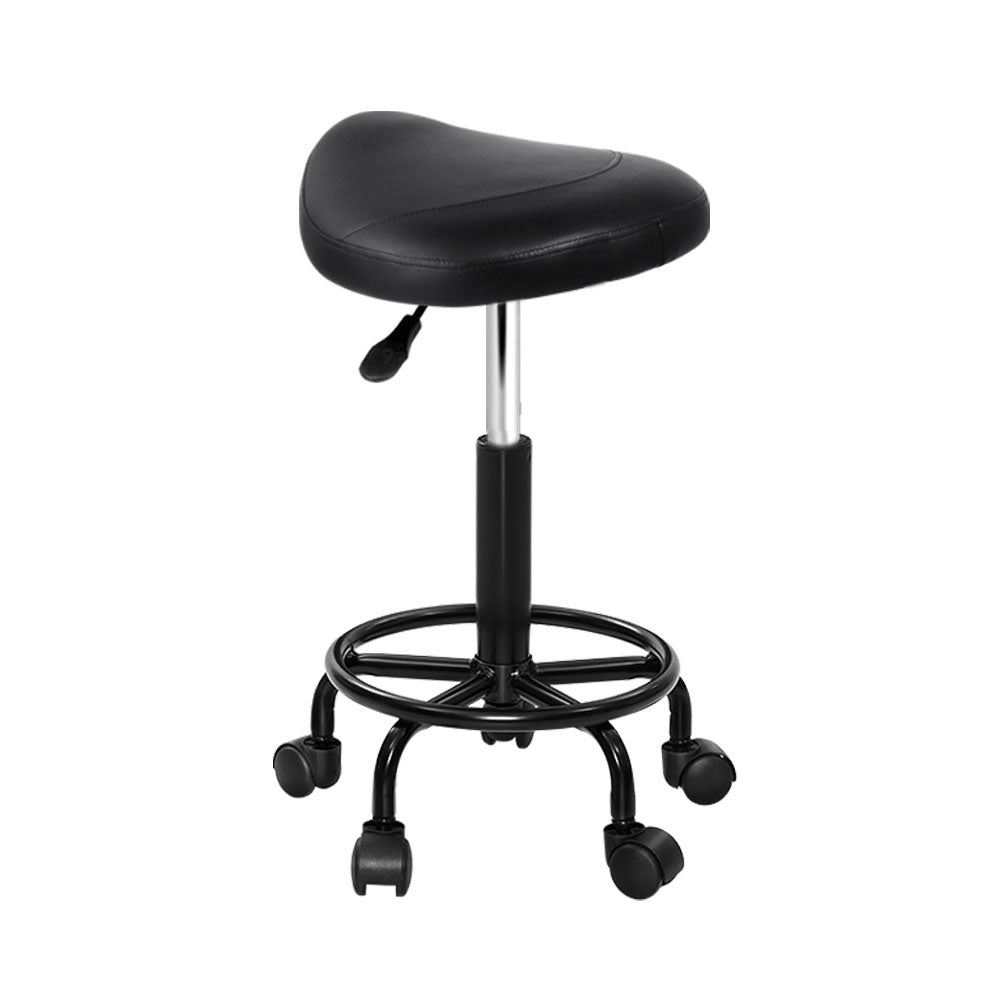 Artiss Salon Stool Saddle Swivel Chair-0