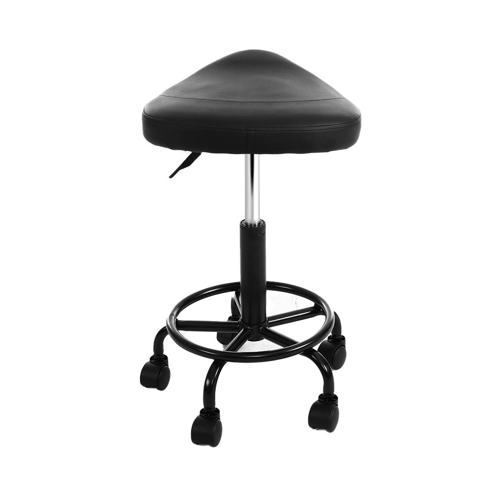 Artiss Salon Stool Saddle Swivel Chair-3