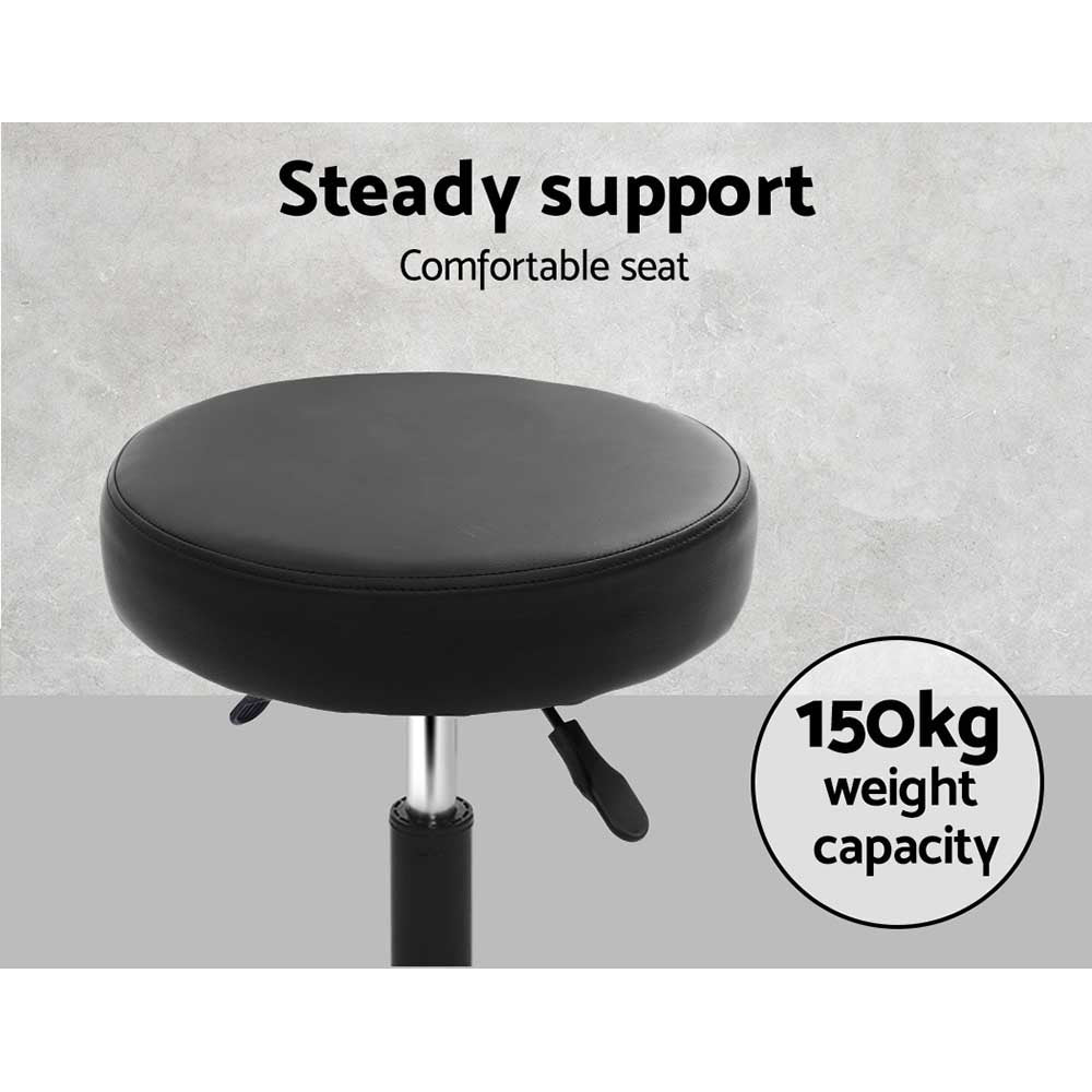 Artiss 2x Salon Stool Round Swivel Chair-4
