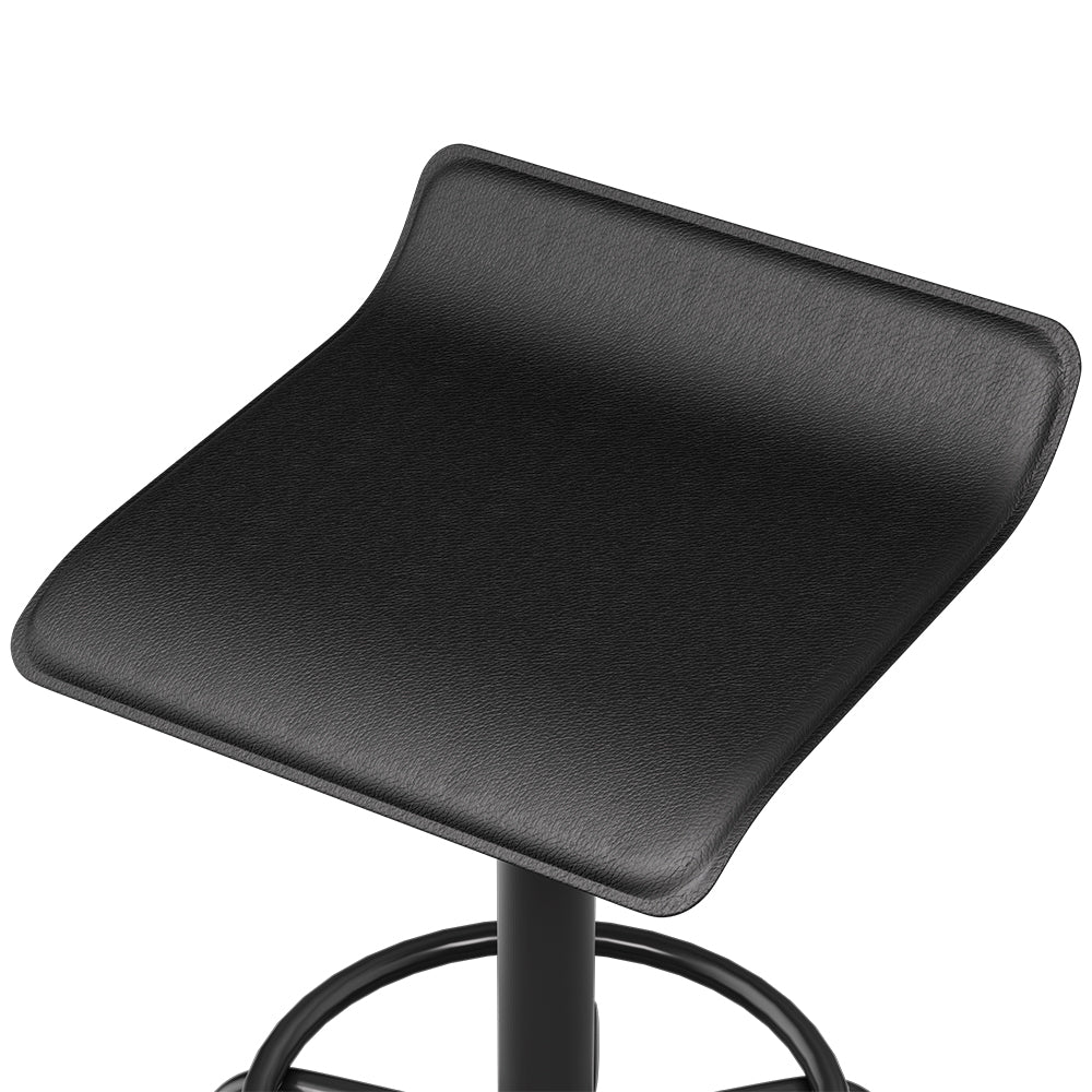 Artiss Salon Stool Square Swivel Chair Black-2