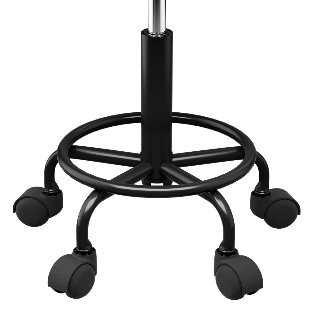 Artiss Salon Stool Square Swivel Chair Black-3