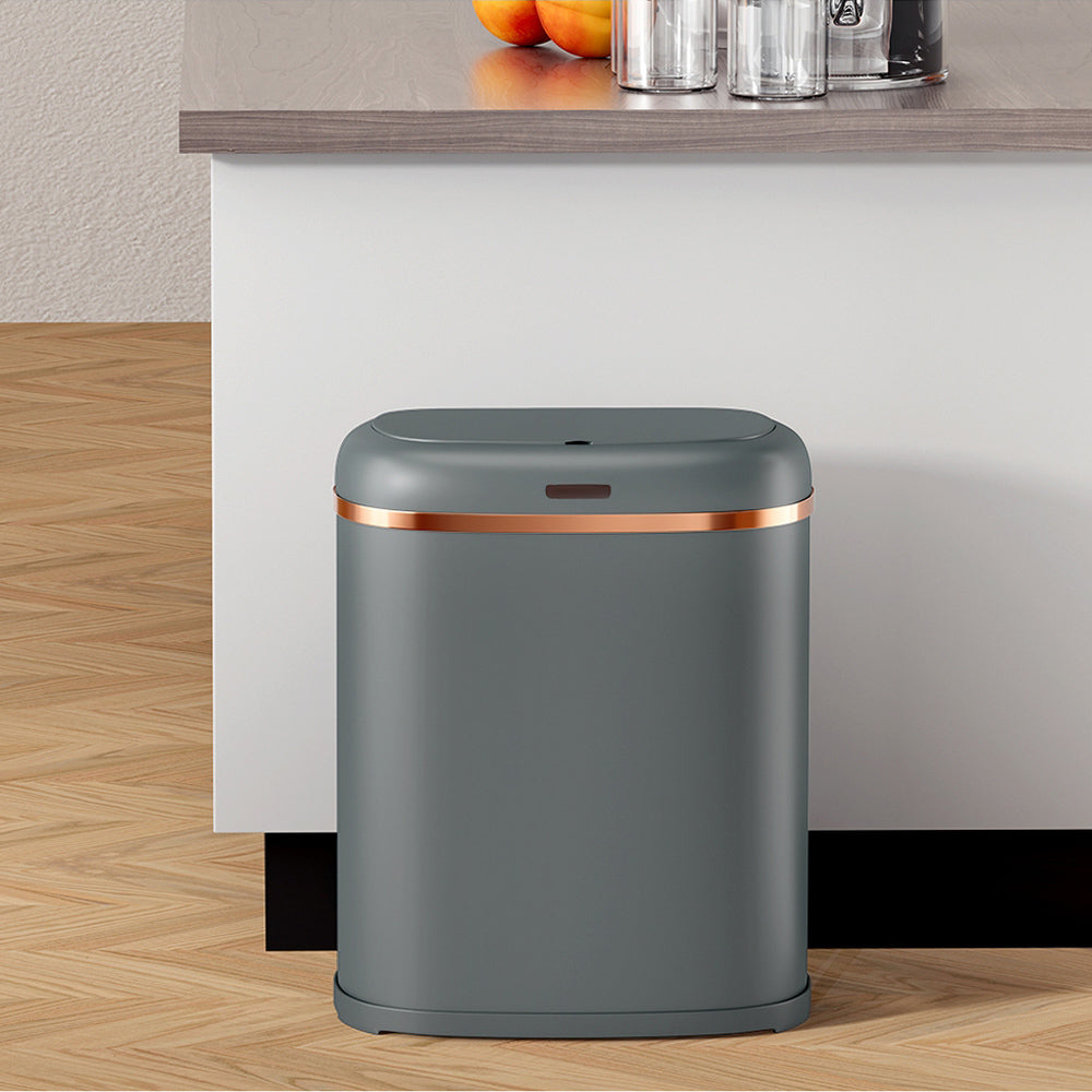 Devanti 38L Motion Sensor Bin Rubbish Automatic Grey-6