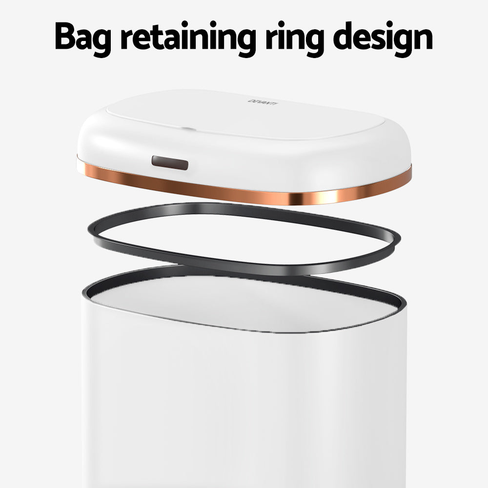Devanti 38L Motion Sensor Bin Rubbish Automatic White-4