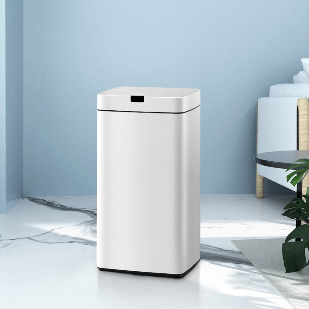 Devanti 45L Motion Sensor Bin Rubbish Automatic White-7