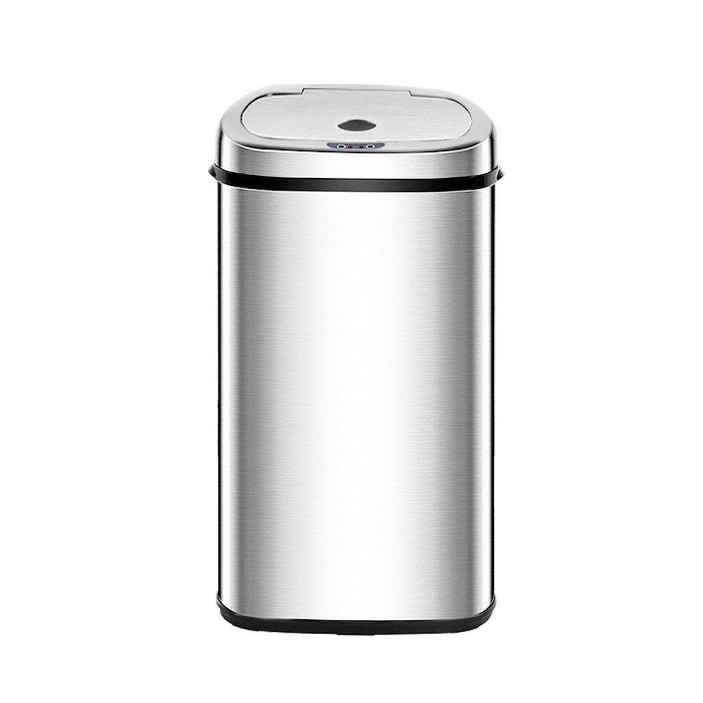 Devanti 50L Motion Sensor Bin Rubbish Automatic Silver-2