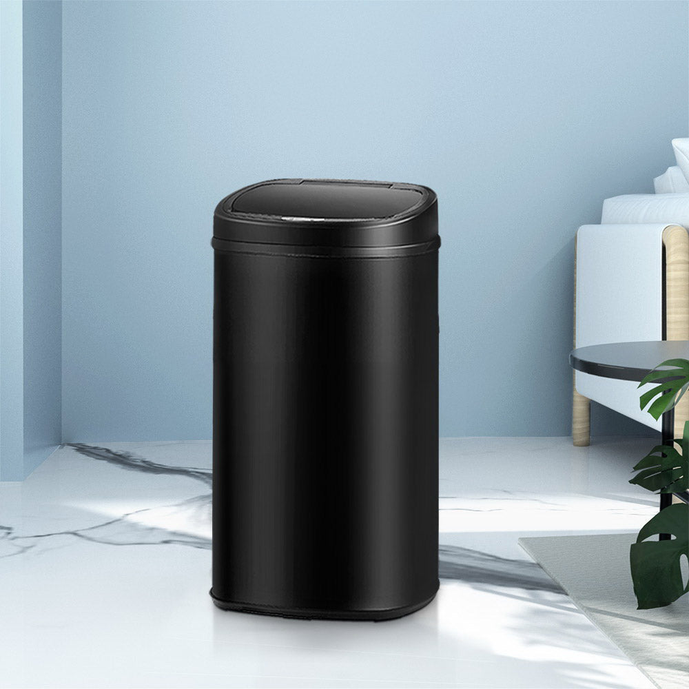 Devanti 58L Motion Sensor Bin Rubbish Automatic Black-7