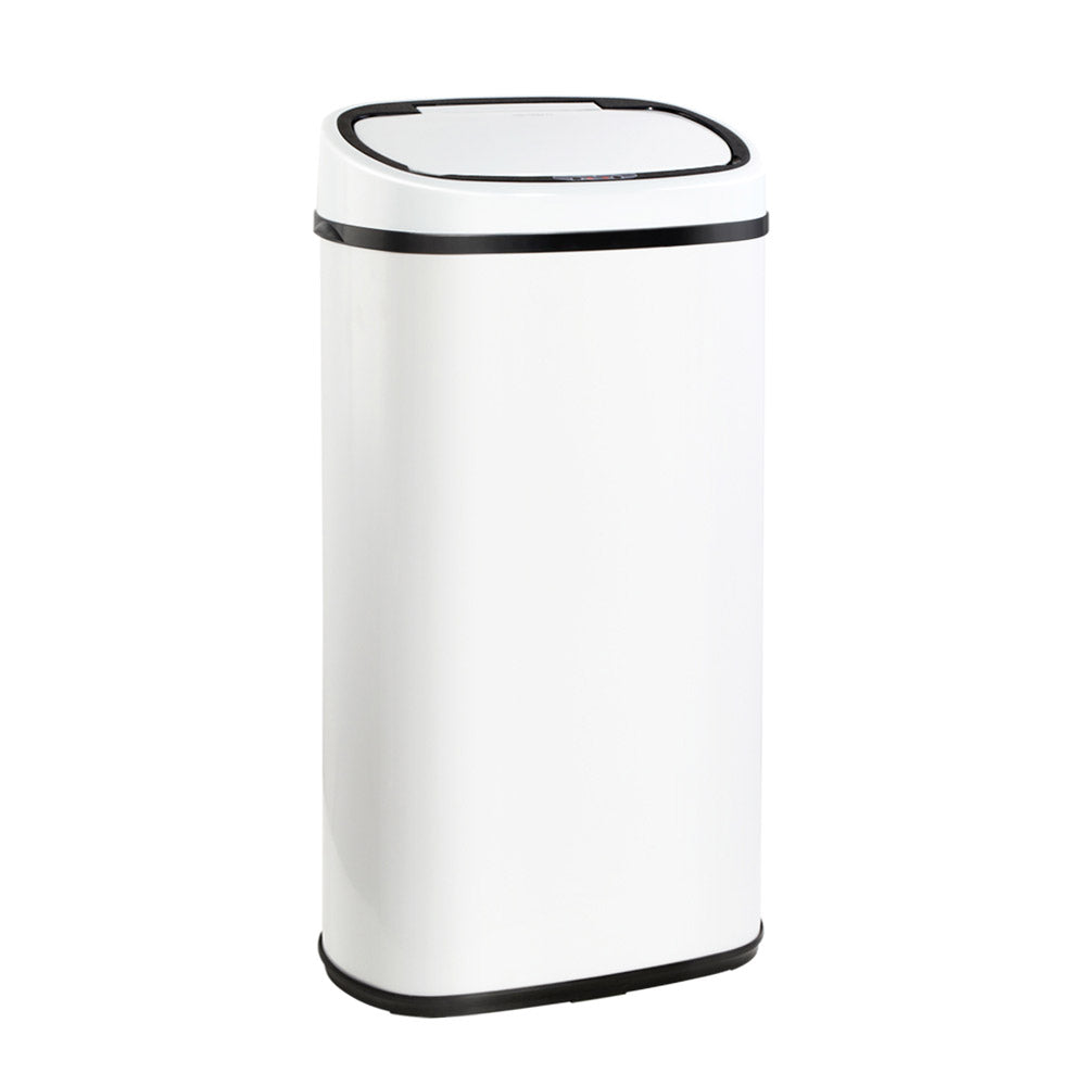 Devanti 58L Motion Sensor Bin Rubbish Automatic White-0