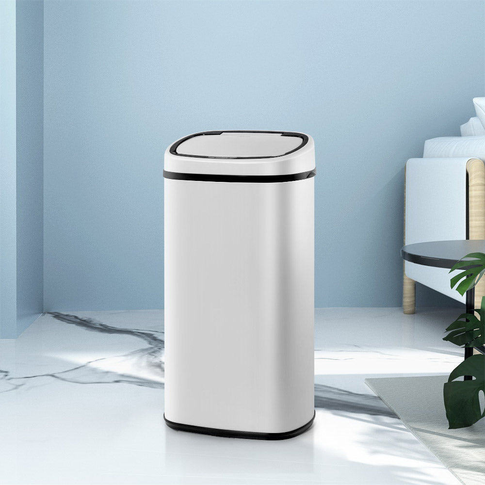 Devanti 58L Motion Sensor Bin Rubbish Automatic White-7