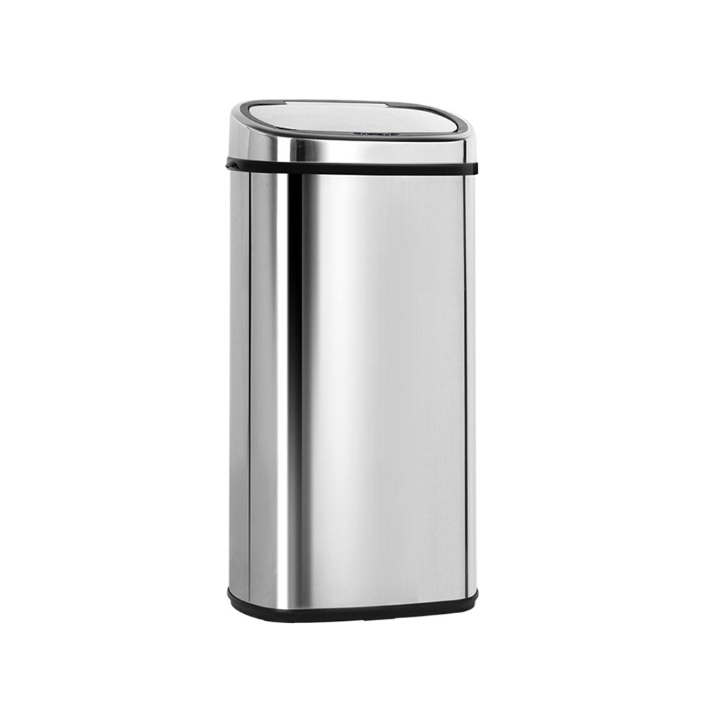 Devanti 68L Motion Sensor Bin Rubbish Automatic Silver-0