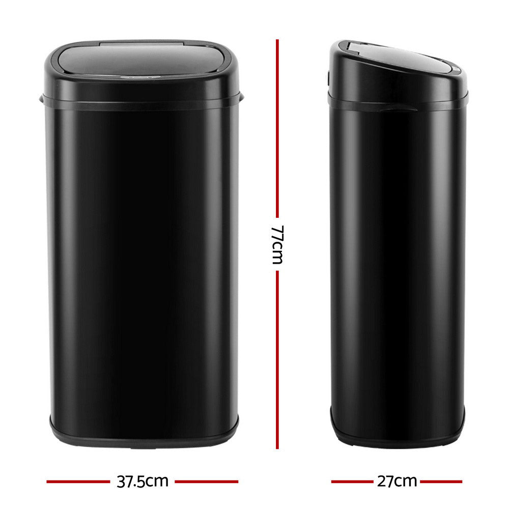 Devanti 68L Motion Sensor Bin Rubbish Automatic Black-1