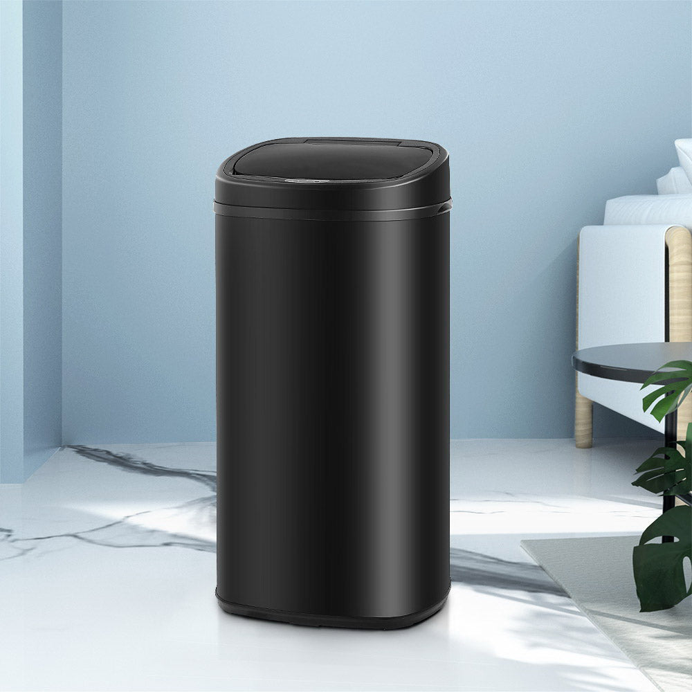 Devanti 68L Motion Sensor Bin Rubbish Automatic Black-7