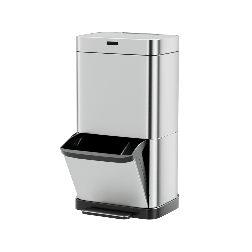 Devanti 70L Motion Sensor Bin Pedal Bins Automatic Siver-0