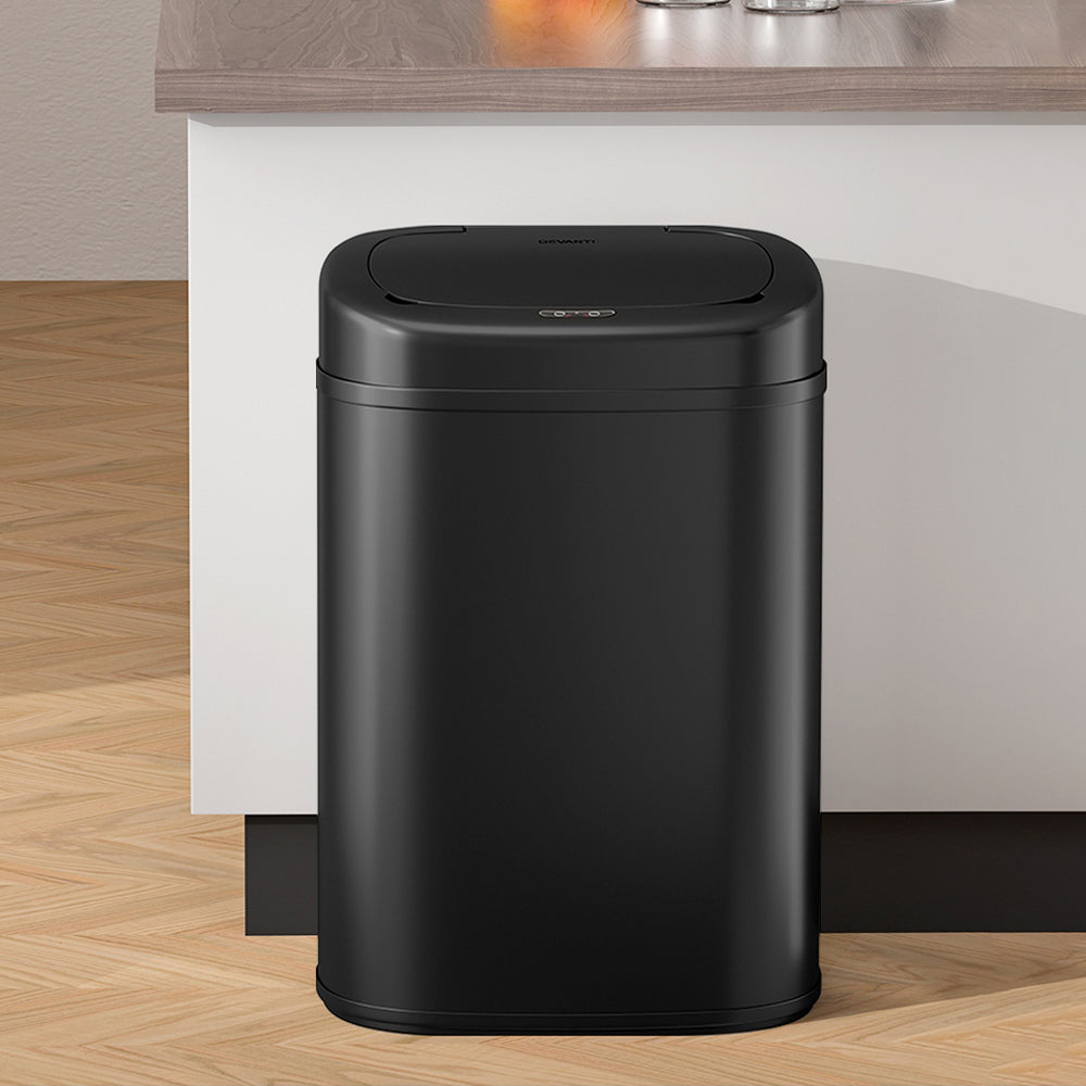 Devanti 82L Motion Sensor Bin Rubbish Automatic Black-6