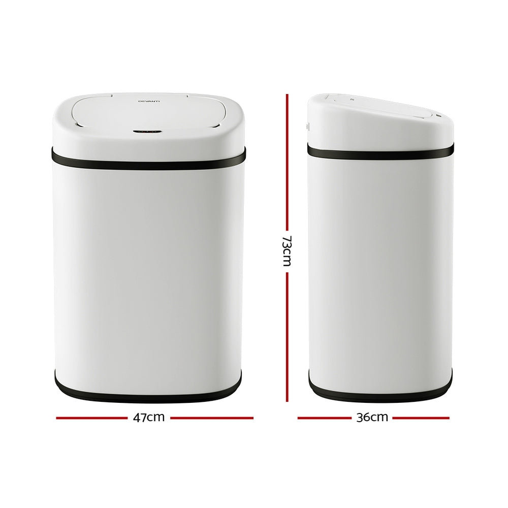 Devanti 82L Motion Sensor Bin Rubbish Automatic White-1