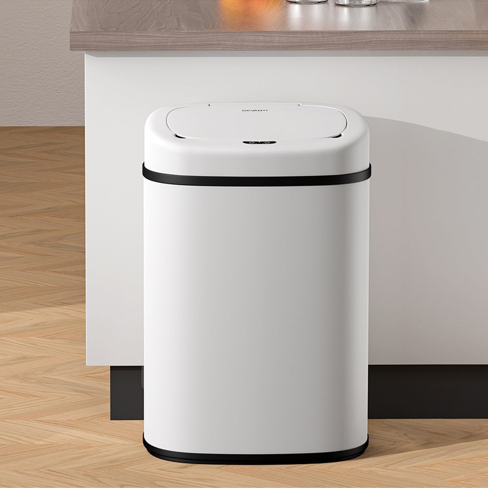 Devanti 82L Motion Sensor Bin Rubbish Automatic White-6