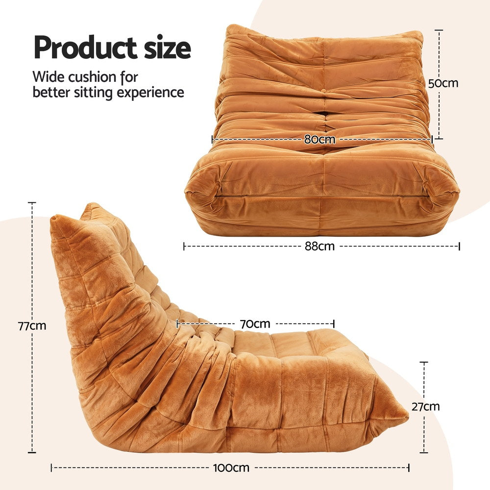 Artiss Lazy Sofa Accent Chair Floor Couch Leisure Lounge Foam Pouffe Recliner-2