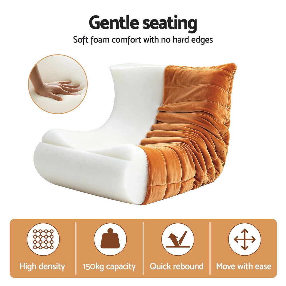 Artiss Lazy Sofa Accent Chair Floor Couch Leisure Lounge Foam Pouffe Recliner-6