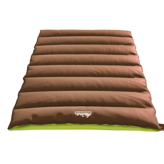 Weisshorn Sleeping Bag Double Bags Thermal Camping Hiking Tent Brown -5°C-0