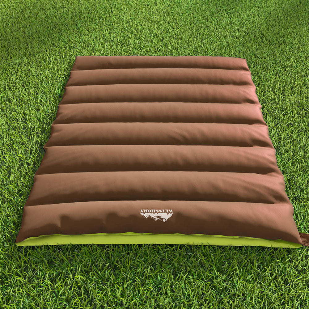 Weisshorn Sleeping Bag Double Bags Thermal Camping Hiking Tent Brown -5°C-6