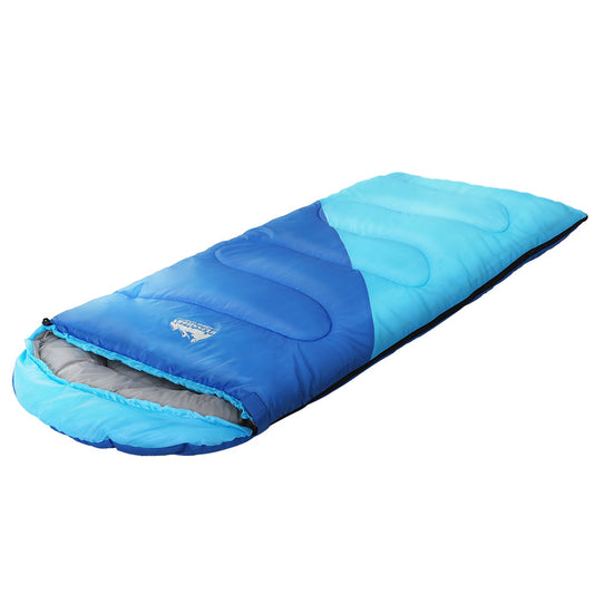 Weisshorn Sleeping Bag Kids Single 172cm Thermal Camping Hiking Blue-0