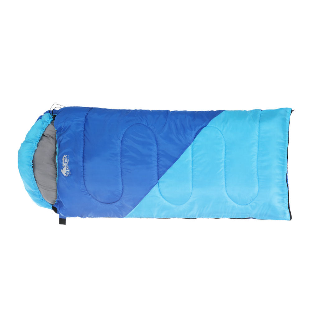 Weisshorn Sleeping Bag Kids Single 172cm Thermal Camping Hiking Blue-2