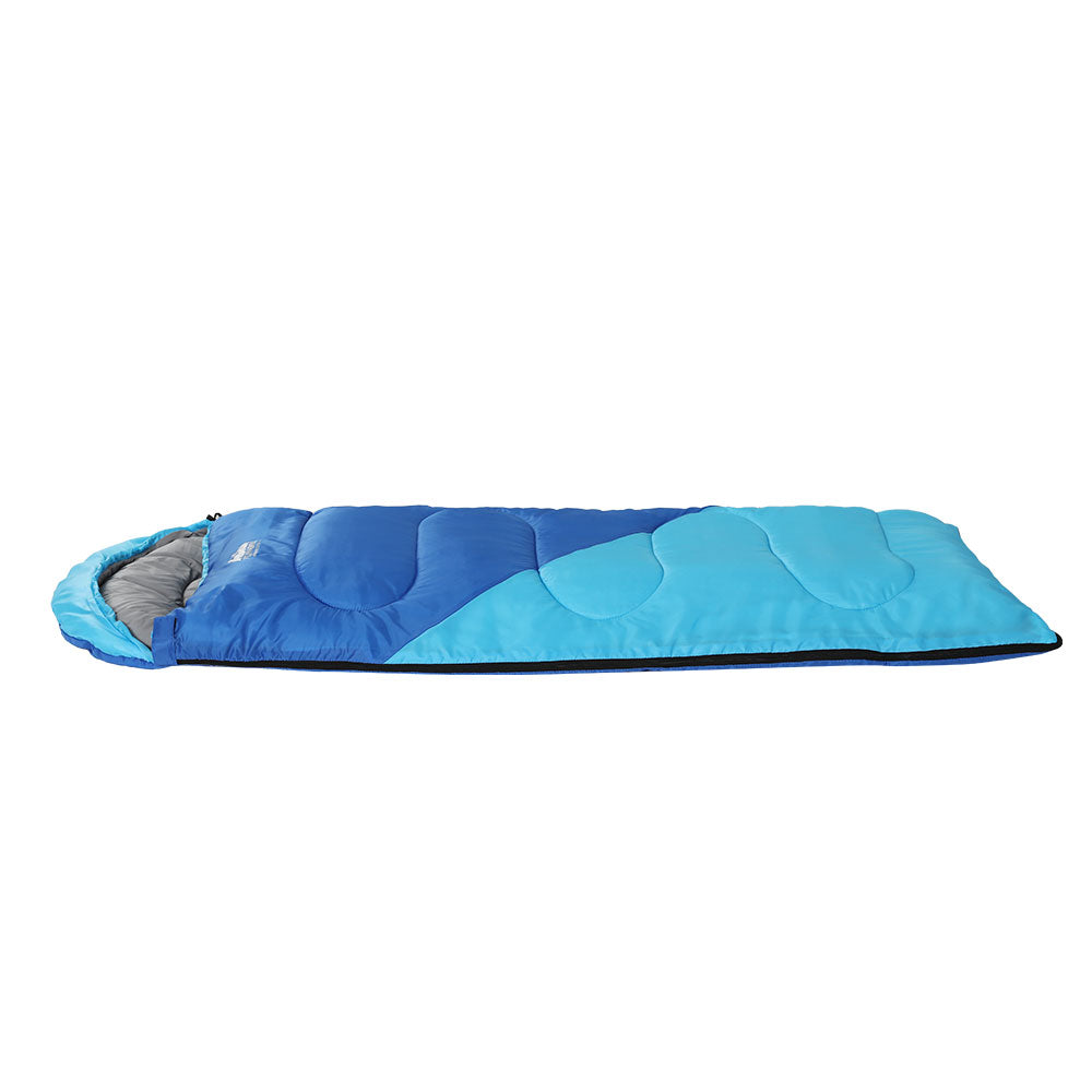 Weisshorn Sleeping Bag Kids Single 172cm Thermal Camping Hiking Blue-3