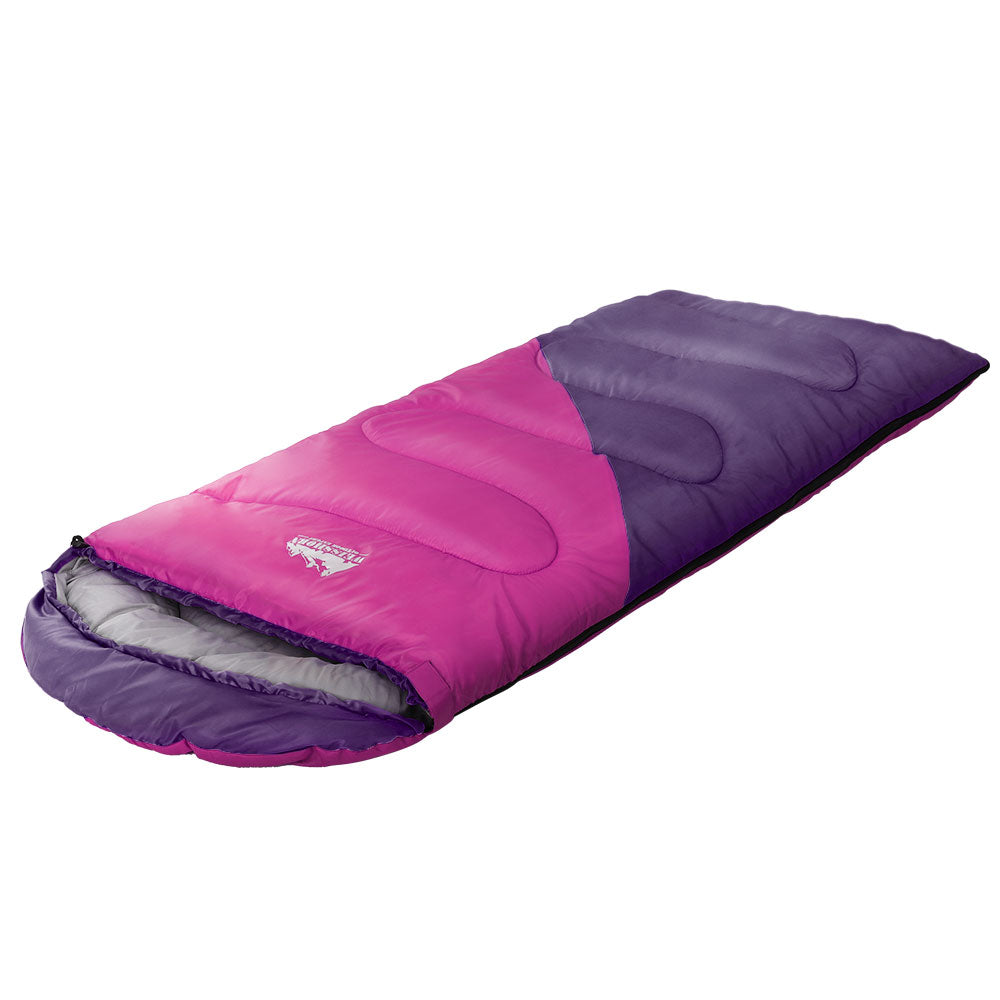 Weisshorn Sleeping Bag Kids Single 172cm Thermal Camping Hiking Pink-0