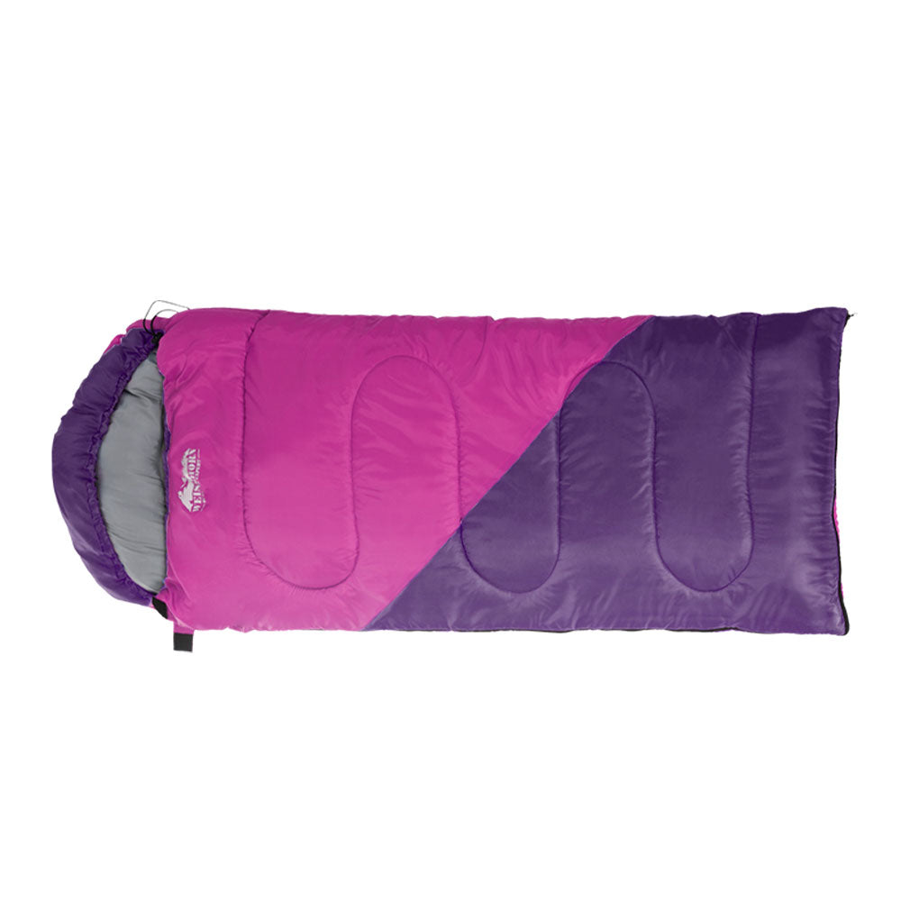 Weisshorn Sleeping Bag Kids Single 172cm Thermal Camping Hiking Pink-2